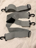 Grey Extra Wide Band X Back Suspenders - Heavy Duty