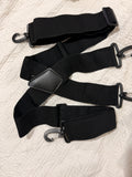 Black Extra Wide Band X Back Suspenders - Heavy Duty