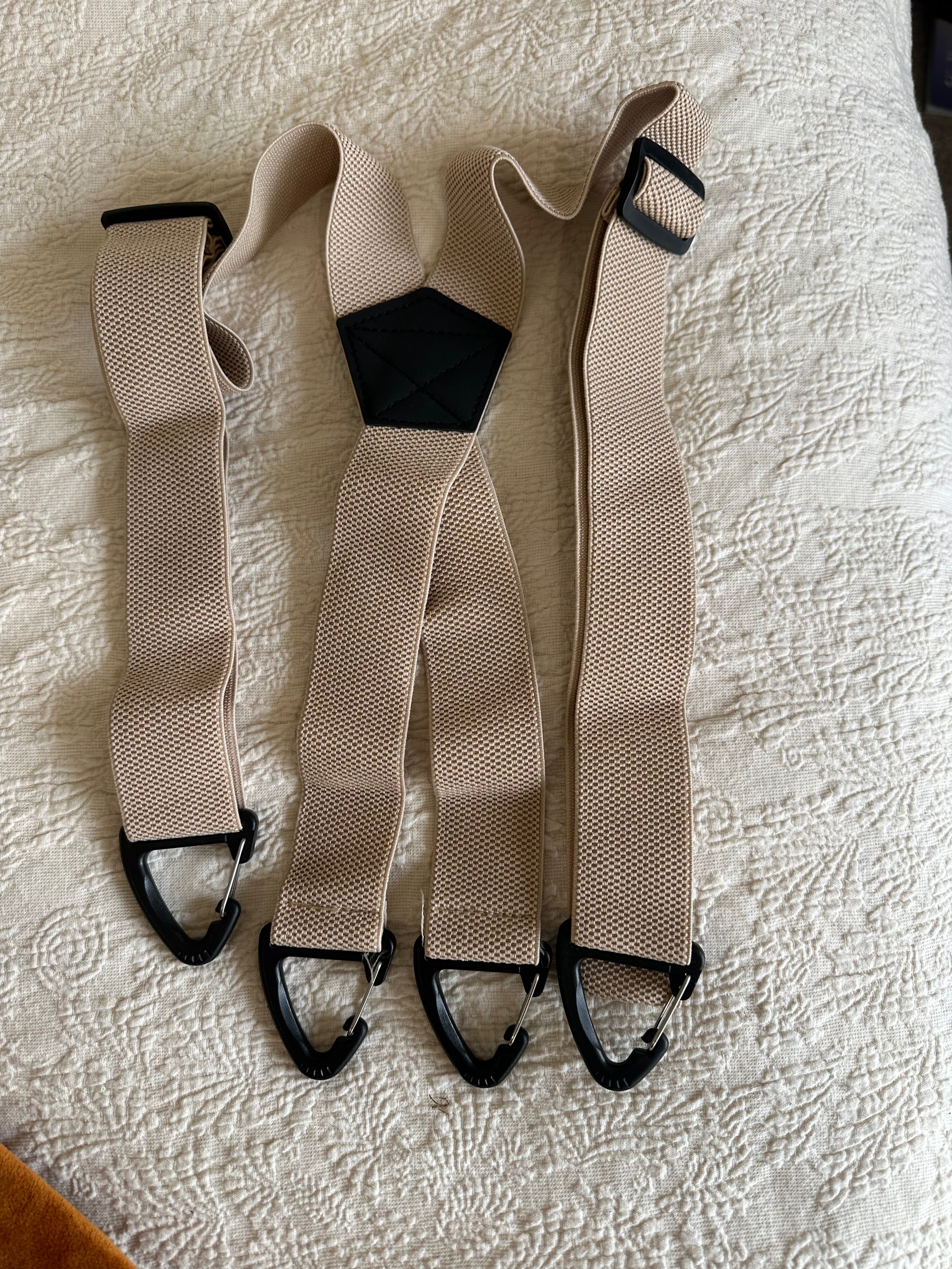 Workwear - X Back Beige Suspenders