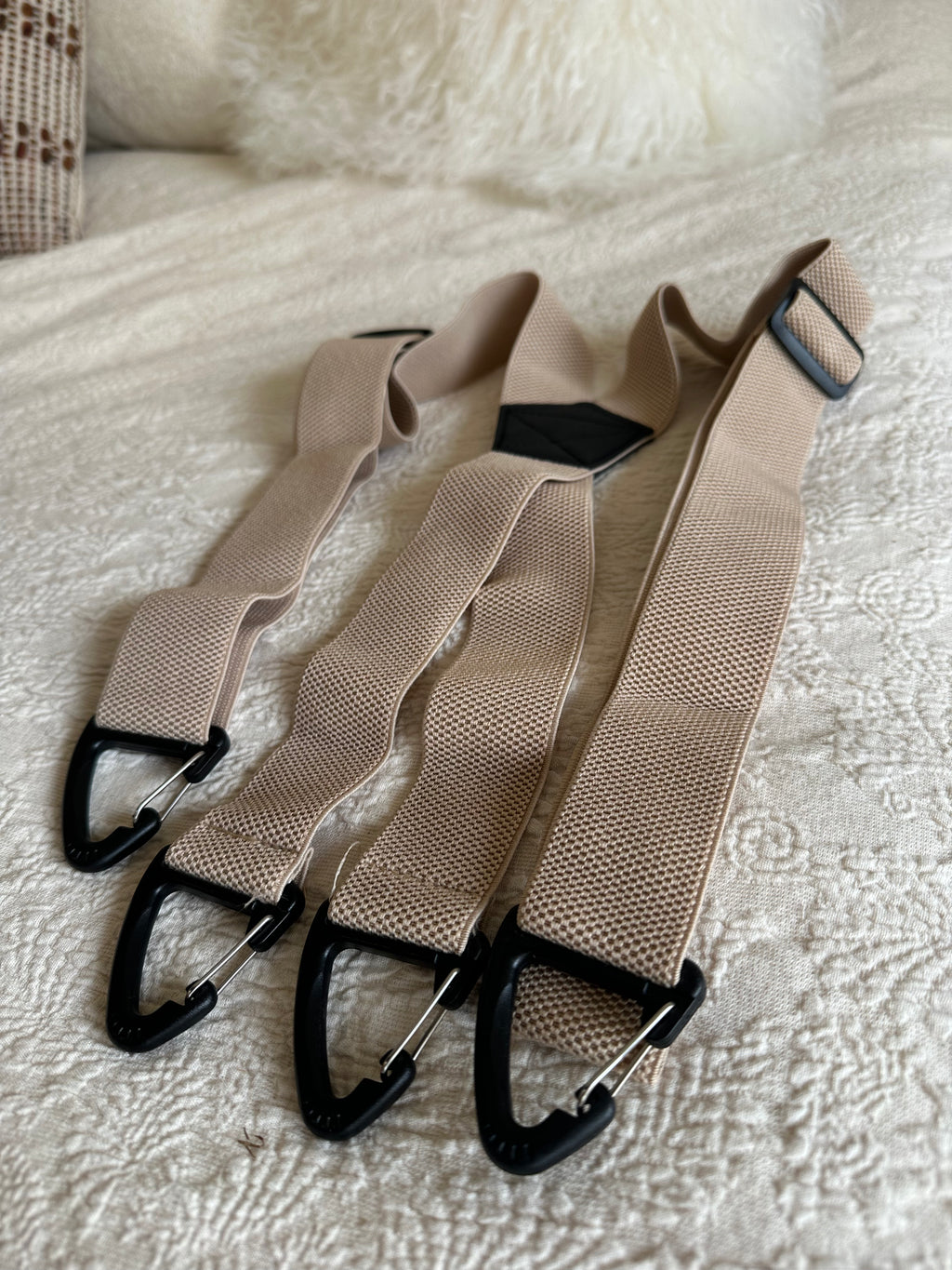 Workwear - X Back Beige Suspenders