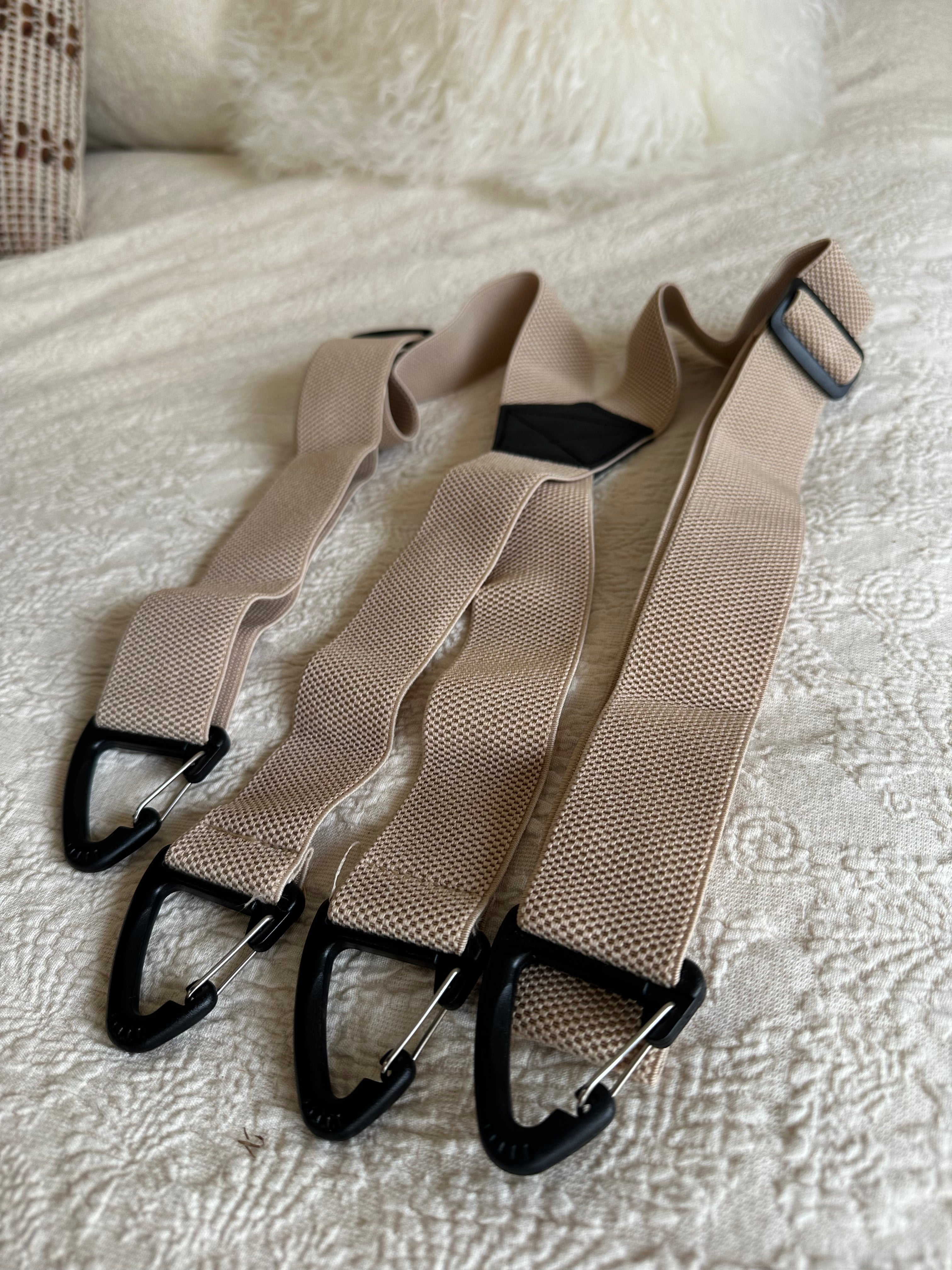 Workwear - X Back Beige Suspenders