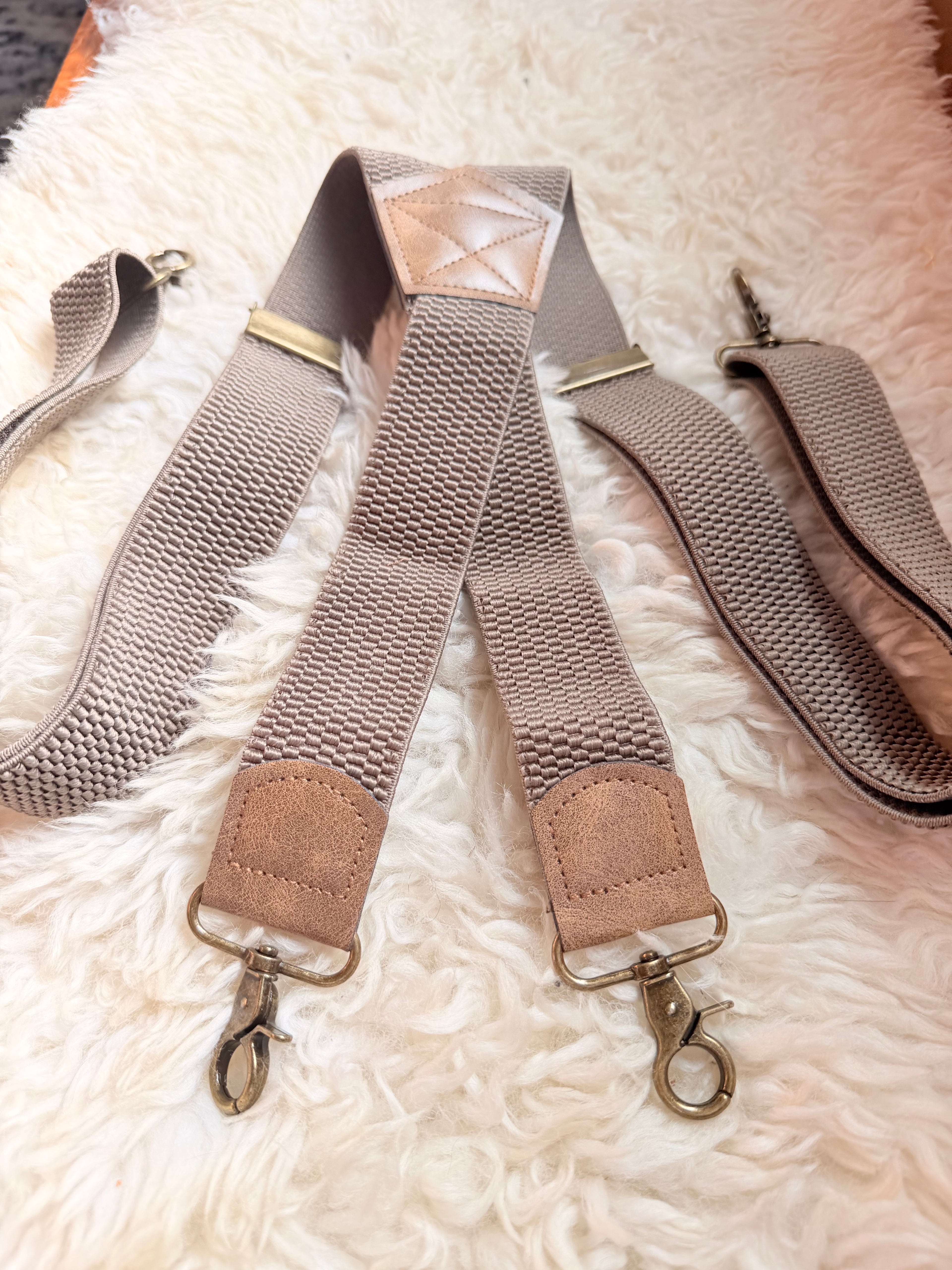Soft stretchy retro vintage look suspenders
