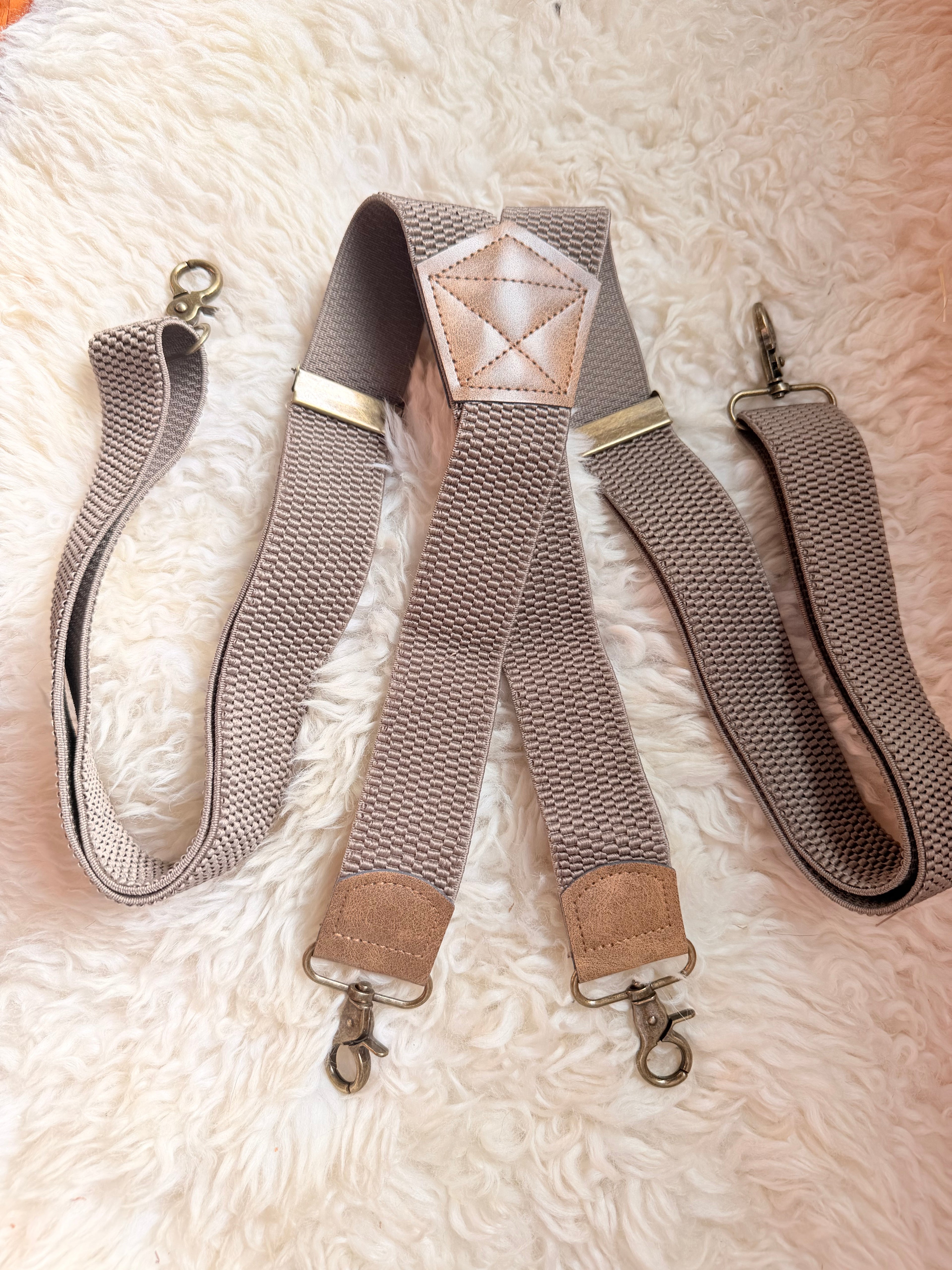 Soft stretchy retro vintage look suspenders